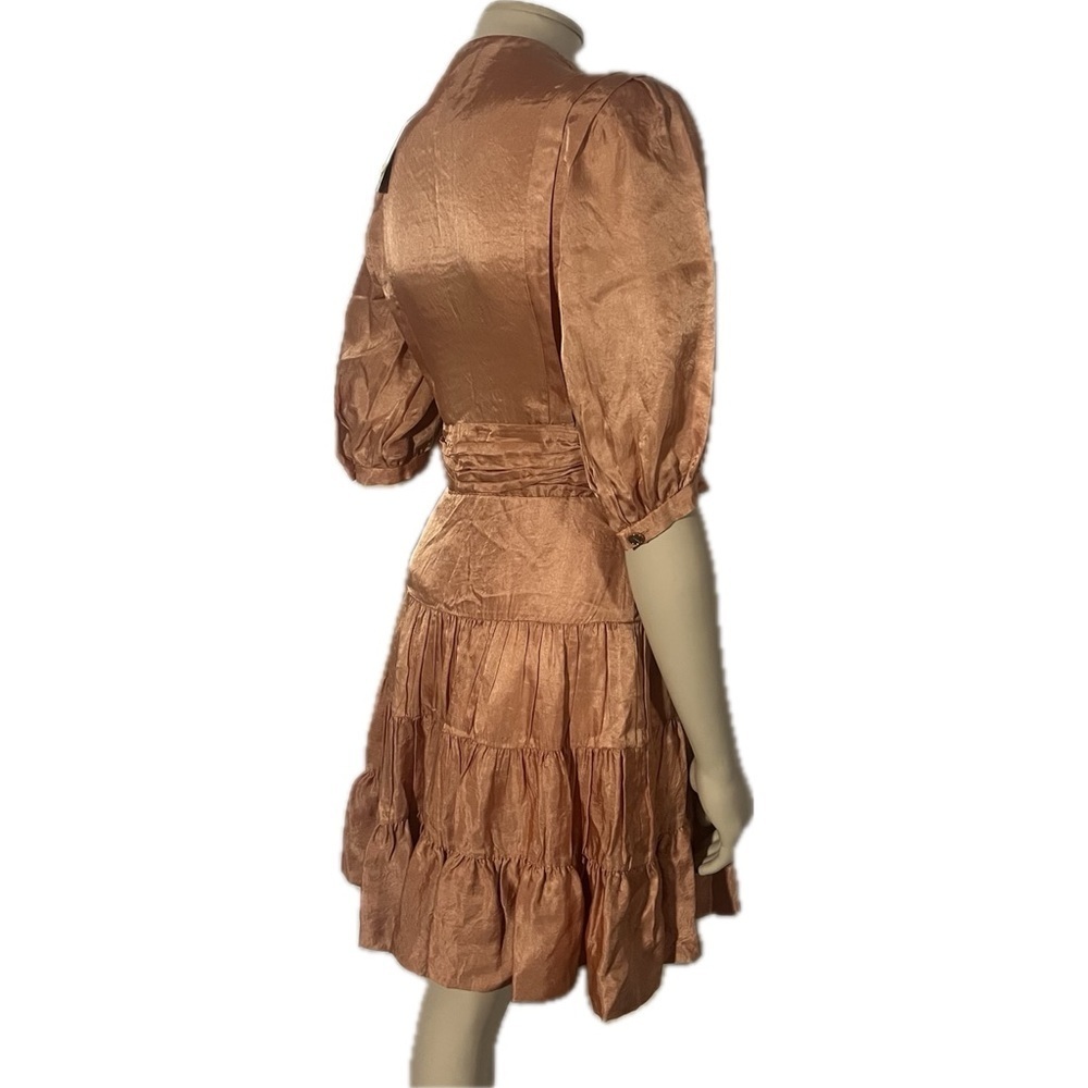 NWT Sandro Gathered tiered satin mini dress - Picture 11 of 16